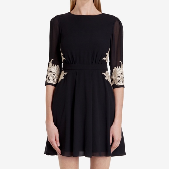 ted baker embroidered dress